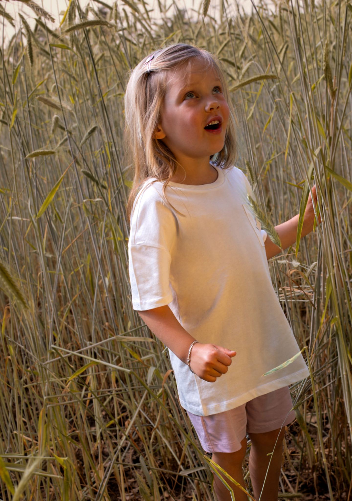 Shorts Flieder aus Baumwolle